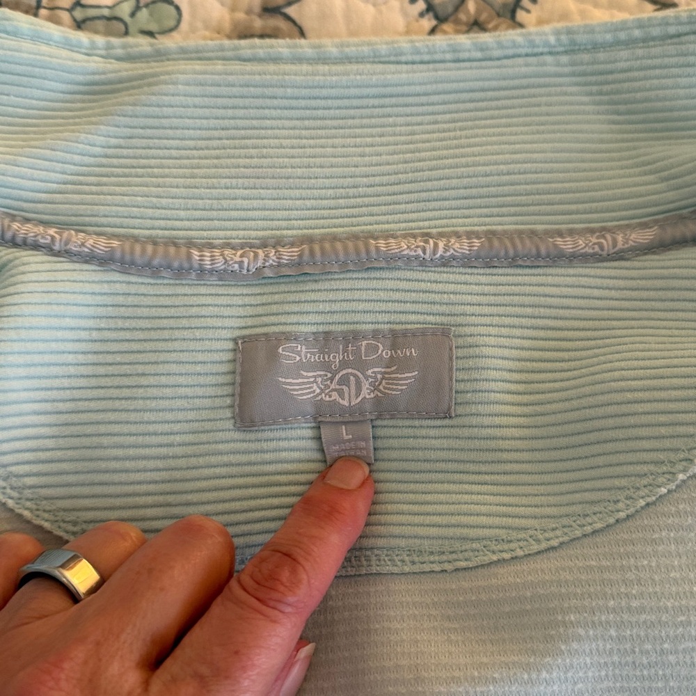 Straight Down Women's Mint Green Front Zip Athletic Jacket, Size L - Picture 3 of 10